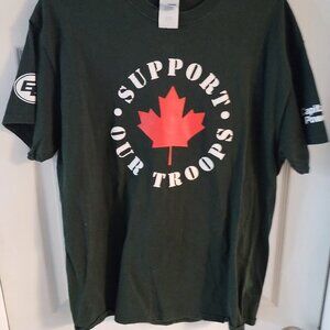 SUPPORT OUR TROOPS GREEN MENS TEE